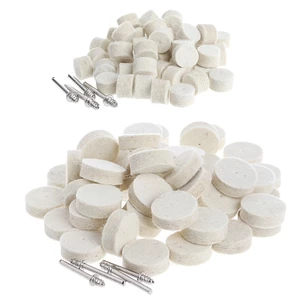 MOON 50 Chiếc 13mm Len Nỉ Đánh Bóng Đánh Bóng Bánh Xe Mài Pad + 4 Cái 3 15 mm Shank