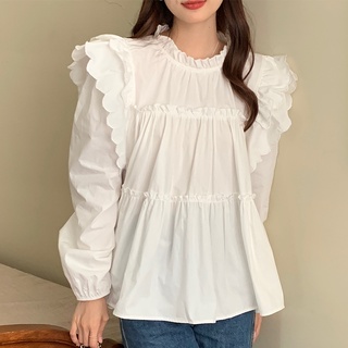 Áo Sơ Mi Nữ Dài Tay Dáng Rộng Phong Cách Hàn Quốc Baju Baju Wanita Lengan Panjang Hàng Mới Có Sẵn