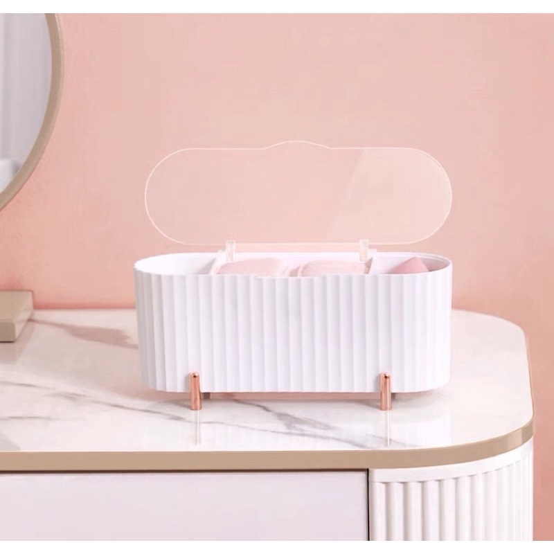 Hộp đựng bông tẩy trang chia ngăn tiện dụng