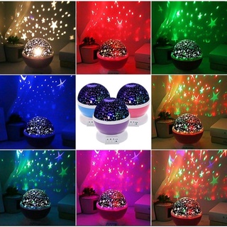 Đèn LED Chiếu Hình Trăng Sao Xoay 360 Độ Ánh Sáng Ban Đêm Trang Trí Phòng Ngủ° Vòng Cổ Xoay Được