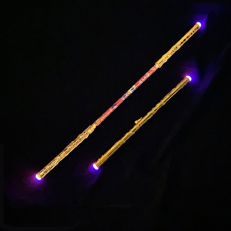 Gậy Như Ý Hóa Trang Tôn Ngộ Không Có Nút Bấm Led Phát Sáng 2 Đầu Biến Hóa Kéo Dài 110cm
