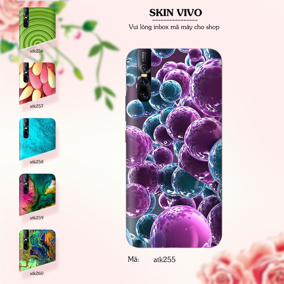 Miếng dán skin cho các dòng điện thoại Vivo V7 - V7 Plus - V11 - V15 in nhiều mẫu cực đẹp