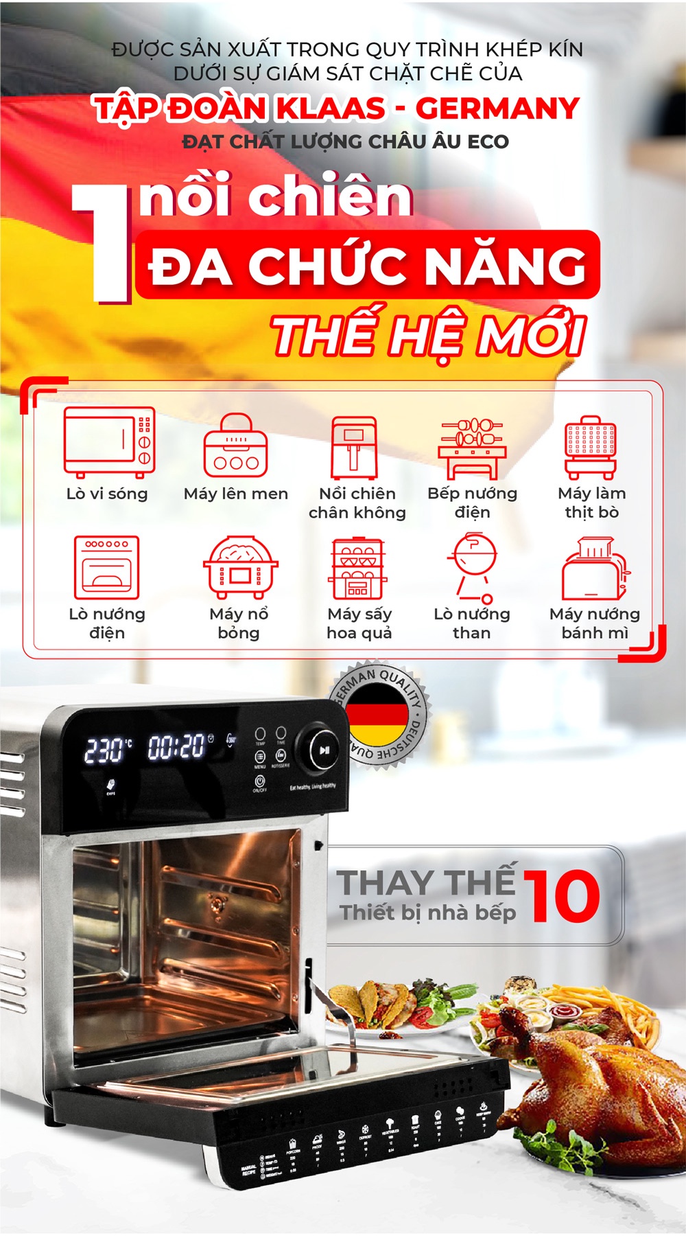 Nồi chiên không dầu KIPOR KP-AF657 - 15L