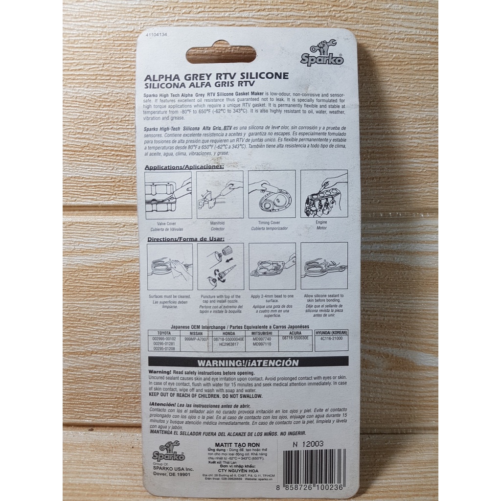Keo Thế Ron / keo Ron Sparko Nhập Khẩu Đỏ, Xám 32g, 85g Trung Tính, Không Mùi