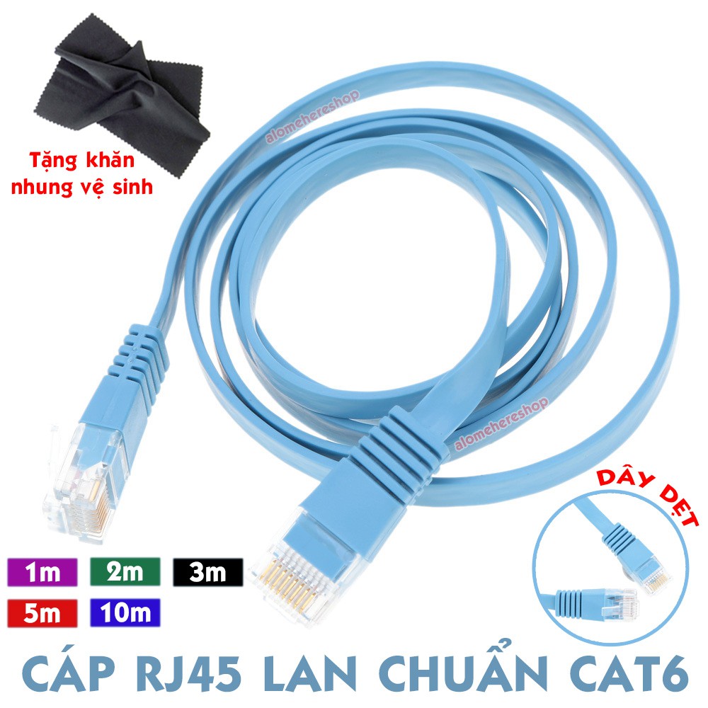 Cáp LAN RJ45 Chuẩn CAT6 Đầu Dẹt Chống Rối Đi Dây Siêu Gọn 1 2 3 5 10 ...