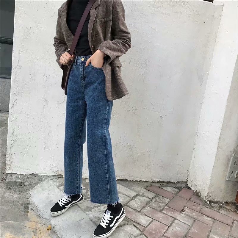 Ảnh Daduhey Quần Jeans Lưng Cao Ống Đứng Thời Trang Xuân Thu 2020 Dành Cho Nữ 3