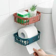 Kệ nhựa đựng giấy vệ sinh dán tường siêu dính bám chắc chắn
