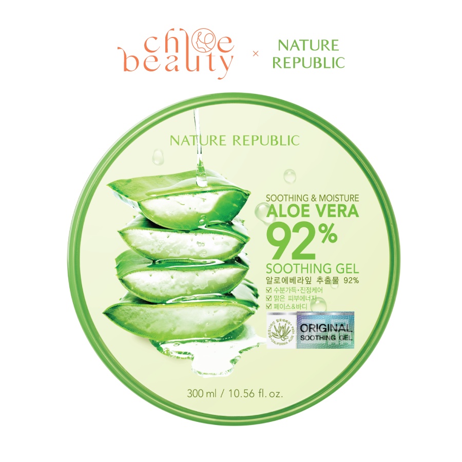 Gel lô hội dưỡng đa năng NATURE REPUBLIC Soothing & Moisture Aloe Vera 92% Soothing Gel 300ml
