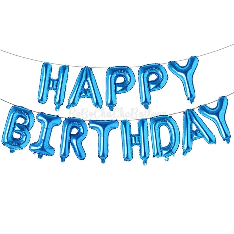 Chữ Happy Birthday bằng bóng trang trí sinh nhật cho bé trai bé gái người lớn  - Kem Shop K129