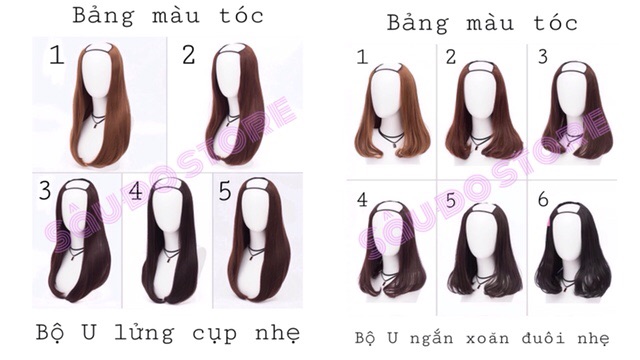 TÓC GIẢ KẸP NỬA ĐẦU CHỮ U LƯỚI HOA - TÓC GIẢ TỰ NHIÊN NHIỀU MẪU