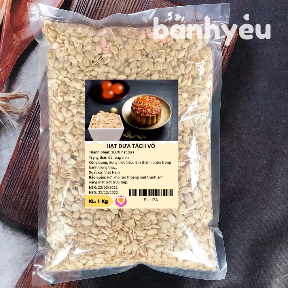 Hạt Dưa Tách Vỏ  Hạt dưa không vỏ nguyên liệu làm bánh trung thu (chia 1kg)