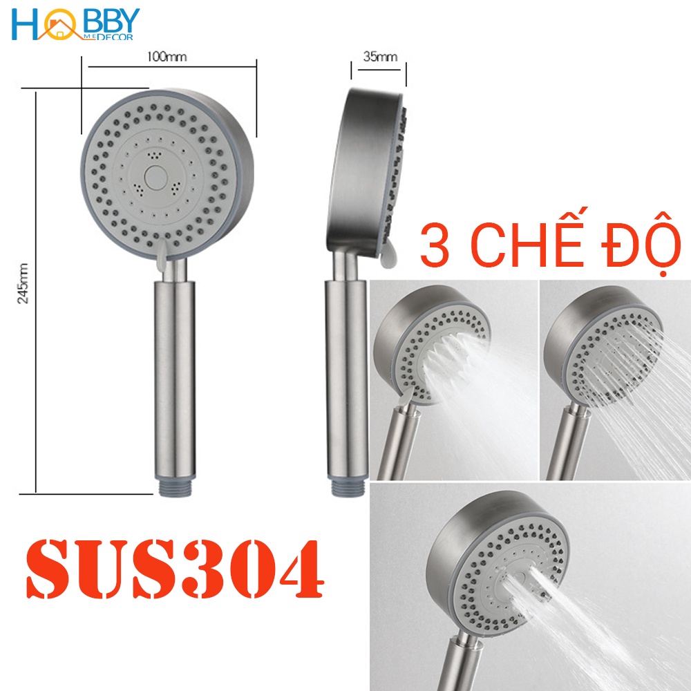 Ảnh Vòi hoa sen cầm tay 5 chế độ inox 304 có dây sen Hobby Home Decor BST1 2