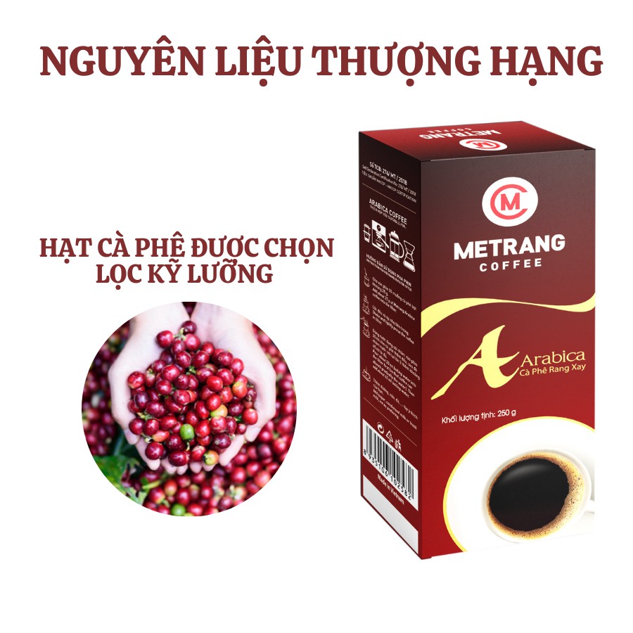 Ảnh Cà phê Mê Trang Arabica (A), cafe rang xay pha phin nguyên chất - Mê Trang Hộp 250g hút chân không 3