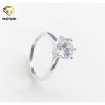 Nhẫn bạc 925 Huệ Ngân - 6 chấu trơn 7 li RR1579 — ảnh 2