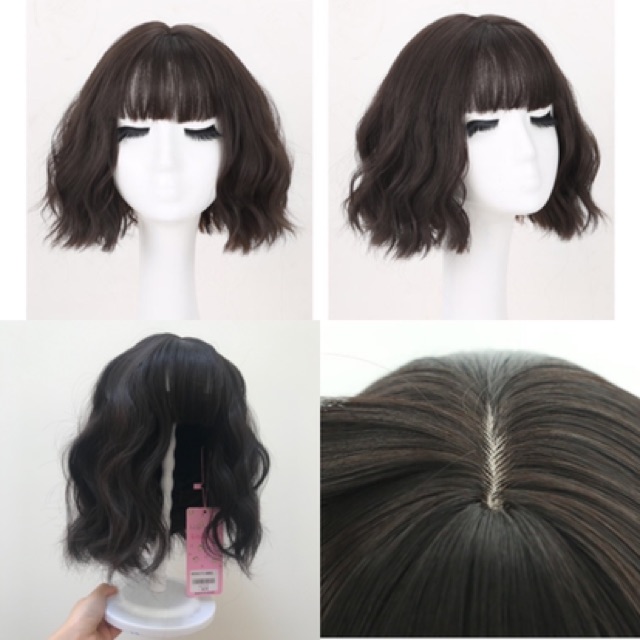 [HÀNG MỚI] BỘ NGUYÊN ĐẦU TÓC GIẢ VIC LƯỚI HOA SÓNG XÙ