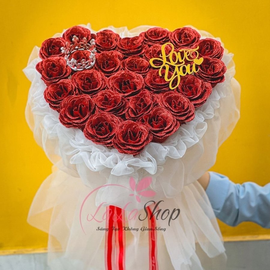 [HỎA TỐC] Bó hoa hồng sáp nhũ kim tuyến Lala đa dạng nhiều mẫu hoa hồng sáp thơm làm quà tặng cho mẹ, người yêu