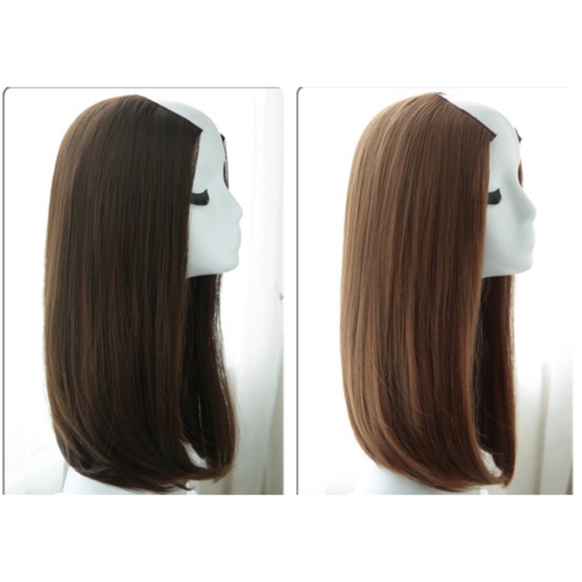 [TOP BÁN CHẠY] KẸP TÓC GIẢ CHỮ U NỬA ĐẦU DÀI 45-50CM CỤP NHẸ DỊU DÀNG LƯỚI HOA CO DÃN