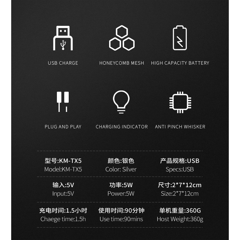 Ảnh Máy cạo râu Kemei TX5 Pro vỏ kim loại dùng cạo đầu thích hợp cho tiệm cắt tóc 2