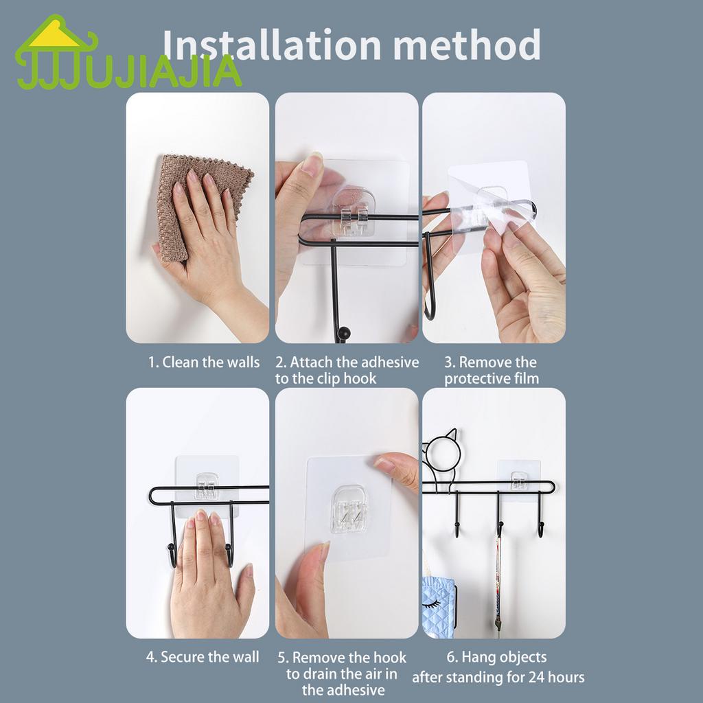 Ảnh Móc Treo Đồ JUJIAJIA Dán Tường Dính Chặt Không Cần Đục Lỗ móc dán tường móc dán treo đồ kệ đựng đồ nhà tắm móc treo đồ 4