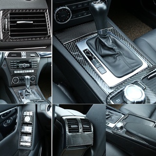 Sợi Carbon Cho Xe Mercedes Benz C Class W204 Xe Bên Trong Cần Số Điều Hòa Không Khí CD Bảng Đọc Sách Bao Viền Xe Miếng Dán