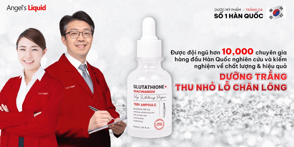 Mô tả Serum Dưỡng Trắng Se Khít Lỗ Chân Lông Angel's Liquid Glutathione + Niacinamide Ampoule 30ml - 5