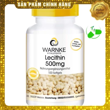 Viên Uống Mầm Đậu Nành Warnke Vitalstoffe Lecithin 500mg