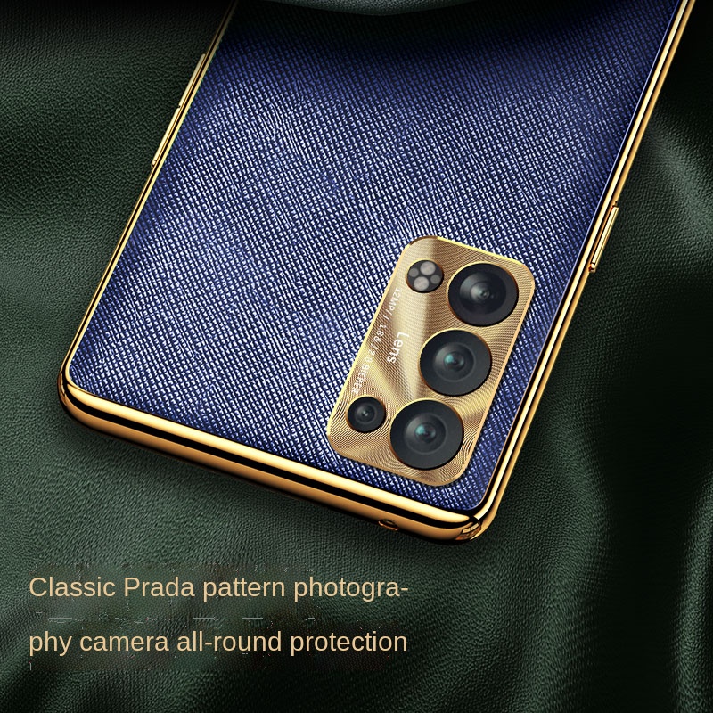 Ốp Điện Thoại Da Viền Kim Loại Chống Sốc Bảo Vệ Lens Cho OPPO Reno 6 Pro 6 Pro+ Reno 5 Pro 5 Pro+