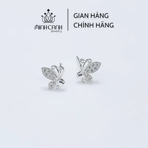 Khuyên Tai Bạc Nữ Hình Cánh Bướm Đính Đá - Minh Canh Jewelry
