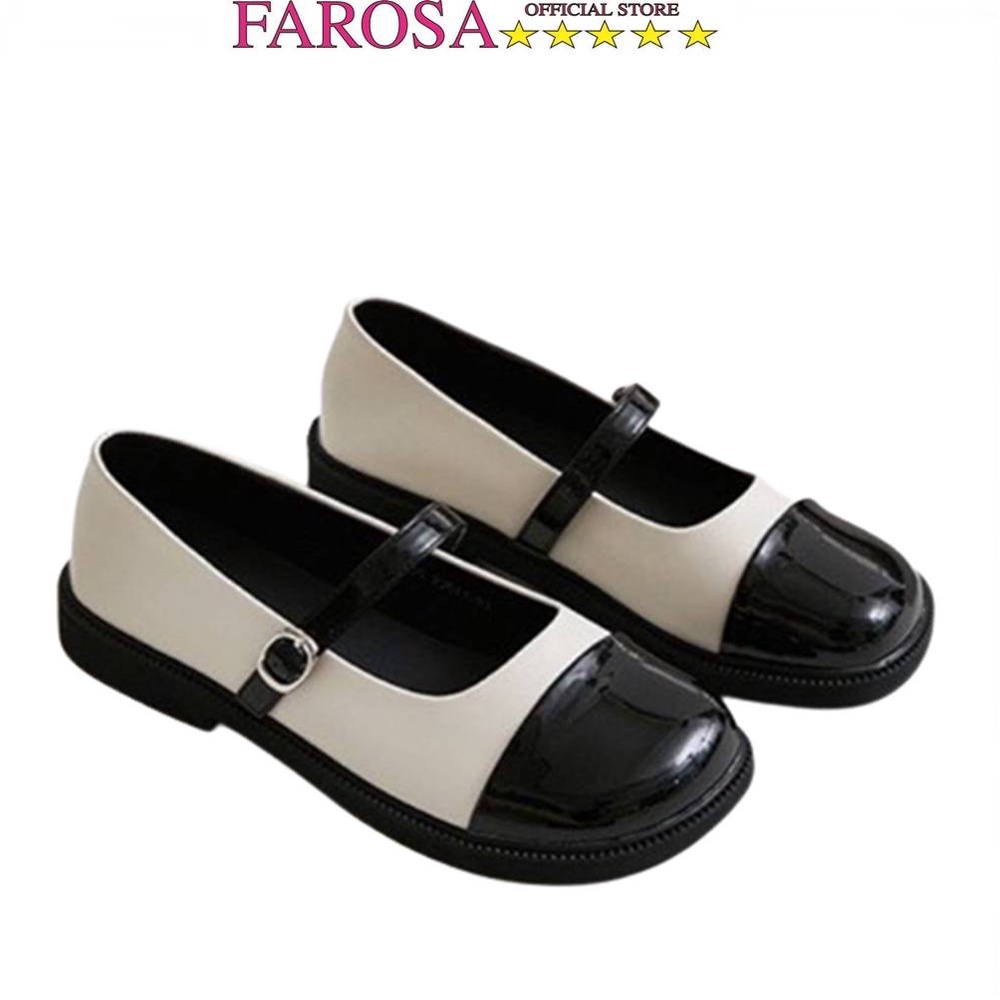 Giày búp bê Mary Jane nữ da mềm FAROSA - TV1 đế bằng cao 3cm phong cách học sinh Nhật Bản