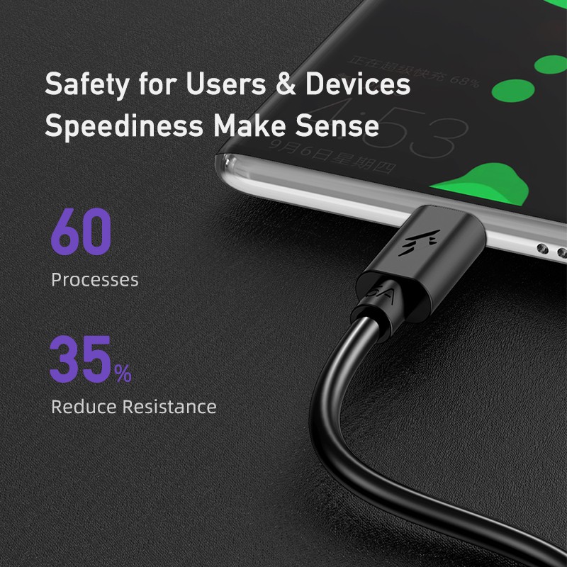 Ảnh Cáp sạc Awei CL-110T sạc nhanh USB Type C cho Android Chính hãng An Toàn Ổn Định 2