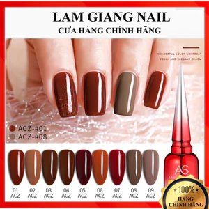 SET Sơn gel AS mã ACZ mẫu chai đỏ nhọn 9 chai 15ml siêu HOT siêu xịn