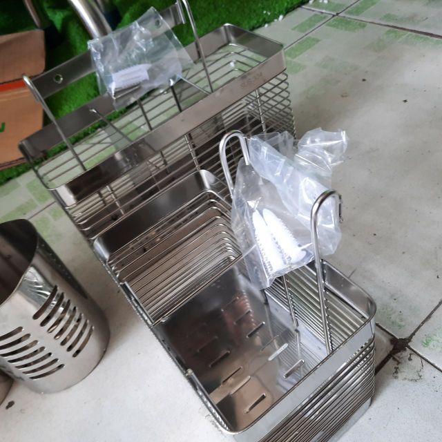 Ống đựng đũa muỗng 2 ngăn inox 304 - Giỏ đũa inox 304