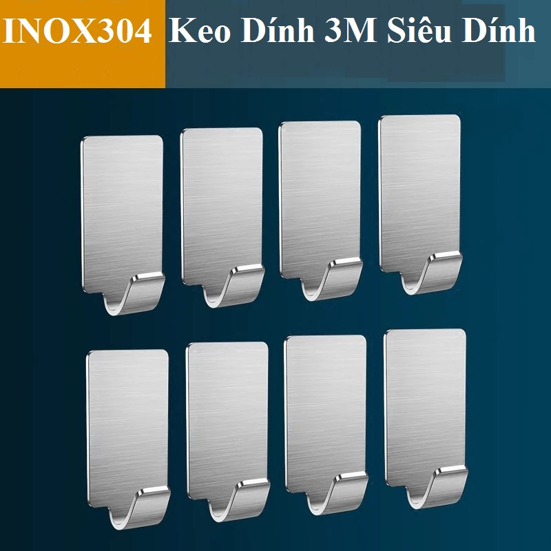 Ảnh Combo 10 Móc Dán Tường Keo 3M Chất Liệu INOX 304 Treo Đồ Dùng Gia Đình - OENON 3