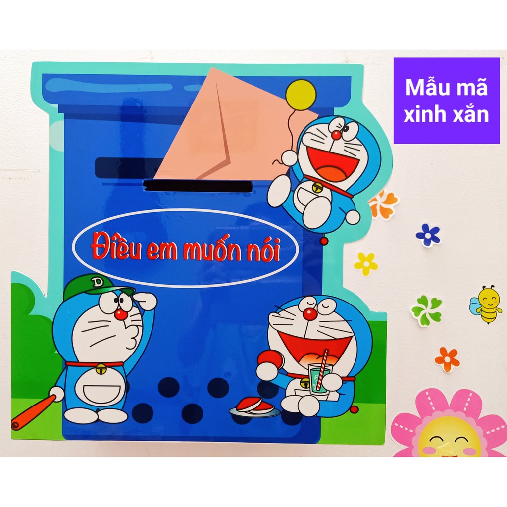 Hộp Thư Điều Em Muốn,  phía sau là hộp giấy ( mẫu ngẫu nhiên ) trang trí lớp (Đồ dùng dạy học Miki)
