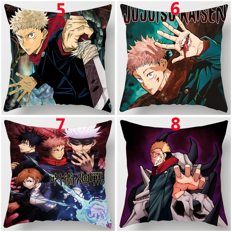 Vỏ bọc gối đơn một mặt in hình hoạt hình Sukuna Jujutsu Kaisen Yuji Itadori 45x45cm