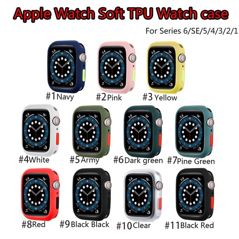 Ốp Bảo Vệ Màn Hình Bằng TPU Mềm Mặt Nhám Trong Suốt Cho Apple Watch Series 41MM 45MM 44MM 40MM 42MM 38MM IWatch 6/SE/5/4/3