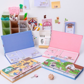 Set Hộp Note Ghi Chú Cao Cấp 4 Kích Thước Nhiều Hình Cute - Thỏ Hồng VPP