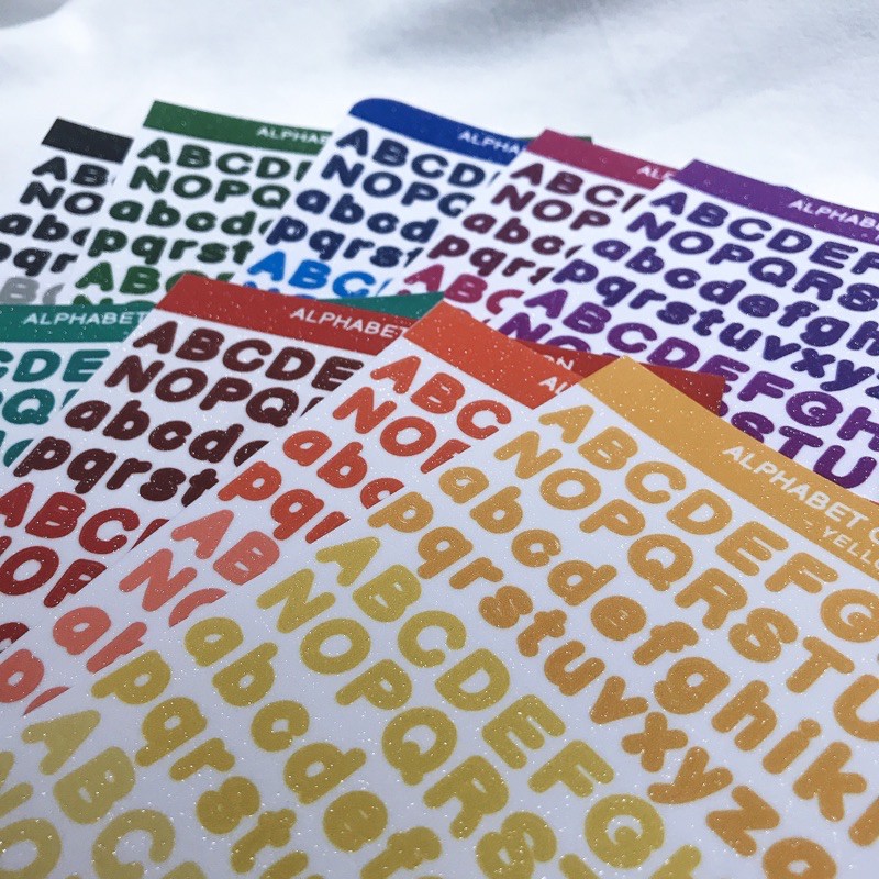 Sticker bảng chữ cái và sticker số trang trí toploader - Alphabet ...