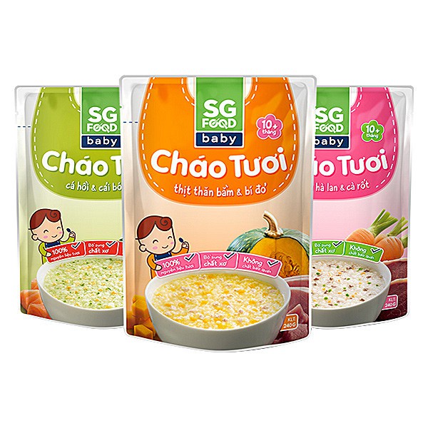 Cháo tươi sg food ăn liền cho bé ăn dặm ngon bổ dưỡng date xa hanzomart