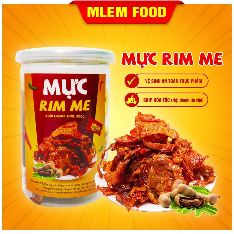 Mực rim me chua ngọt ít cay 300gr Mlem Food - Mực rim me nguyên con ...