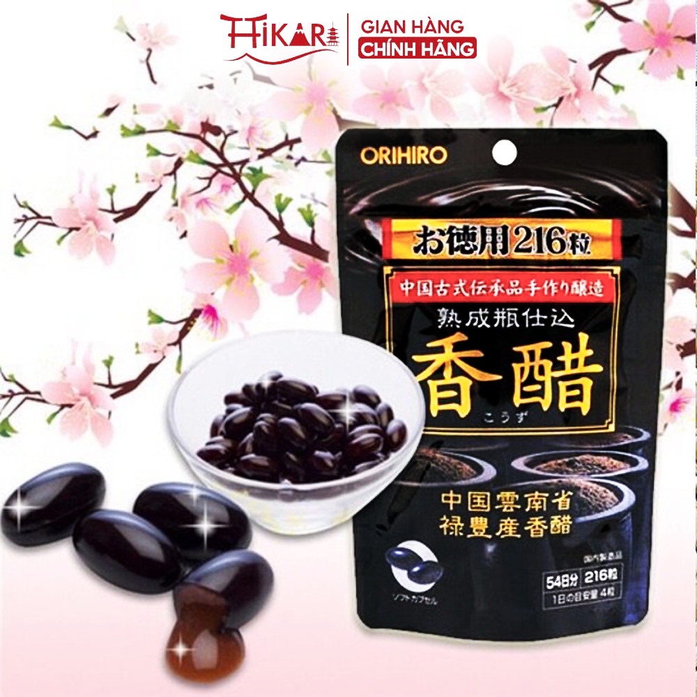 Ảnh Viên uống dấm đen giảm cân Nhật Bản Orihiro túi 216 viên đẹp da an toàn 1