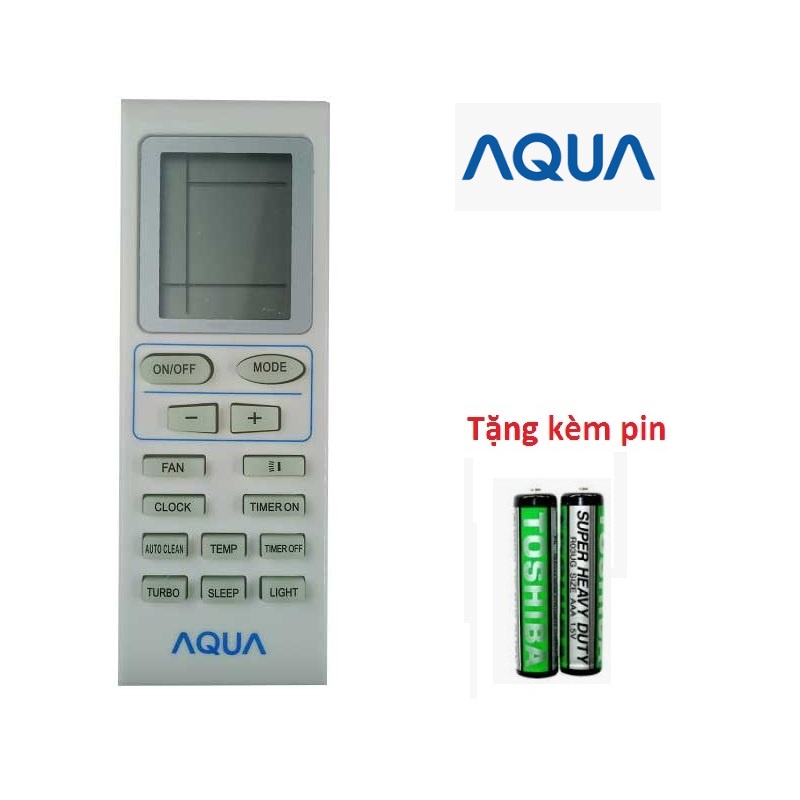 Điều khiển điều hòa Aqua KCR9JA loại tốt zin theo máy - Tặng kèm pin chính hãng - Remote Aqua KCR9JA