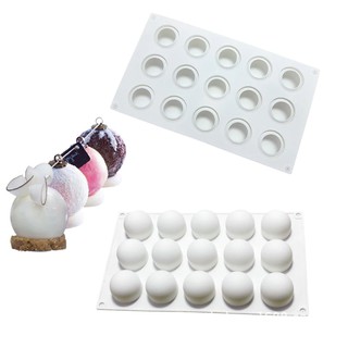 ✿✿✿Khuôn Silicon 15 Khoang Hình Tròn 3D Làm Socola,Muffin Moule ,Mousse✿✿✿