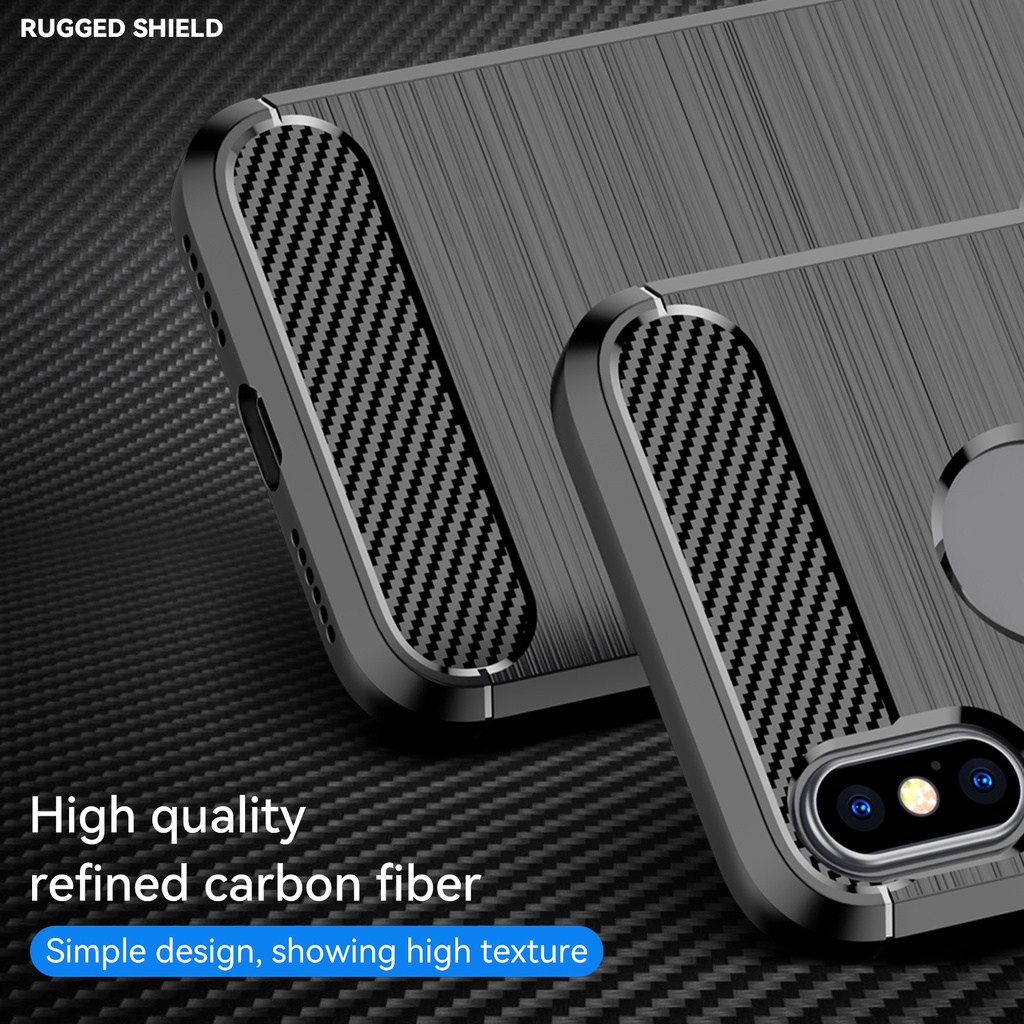 Sợi Carbon Chải Sọc Cho iPhone X XS MAX XR Silicon Mềm tpu Vỏ Điện Thoại Chống Sốc Vỏ Bảo Vệ