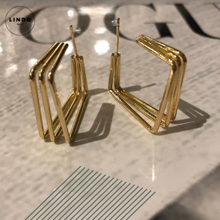 Khuyên tai hợp kim hình vuông sang trọng LINDO