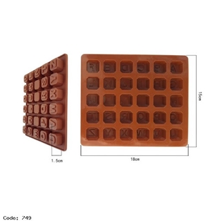 Khuôn Silicon Làm Socola,Thạch Rau Câu,Kẹo Dẻo,Pudding Trang Trí Hình 30 Chữ Cái Nổi
