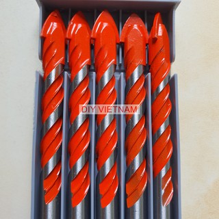 Hộp 5 Mũi khoan đa năng hãng Kapusi Nhật Bản phi 12mm, có tem chống hàng giả, phù hợp nhiều chất liệu như gạch men, ...