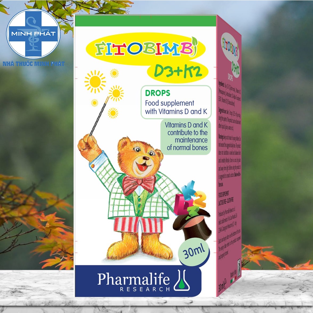 FITOBIMBI D3+K2, Siro Bổ Sung Vitamin D3 K2, Hỗ Trợ Hấp Thu Canxi Ở Trẻ