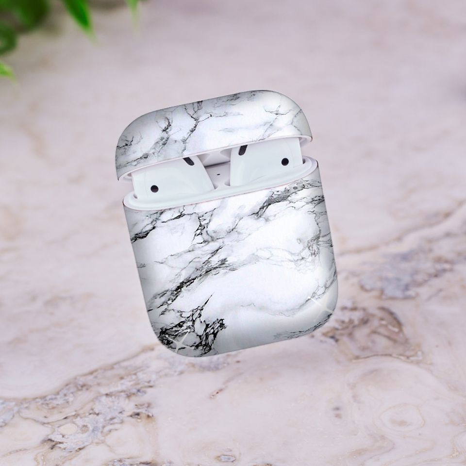 Miếng dán skin cho AirPods in hình đá trắng - dah006 (AirPods 1, 2, 3, Pro, i12)