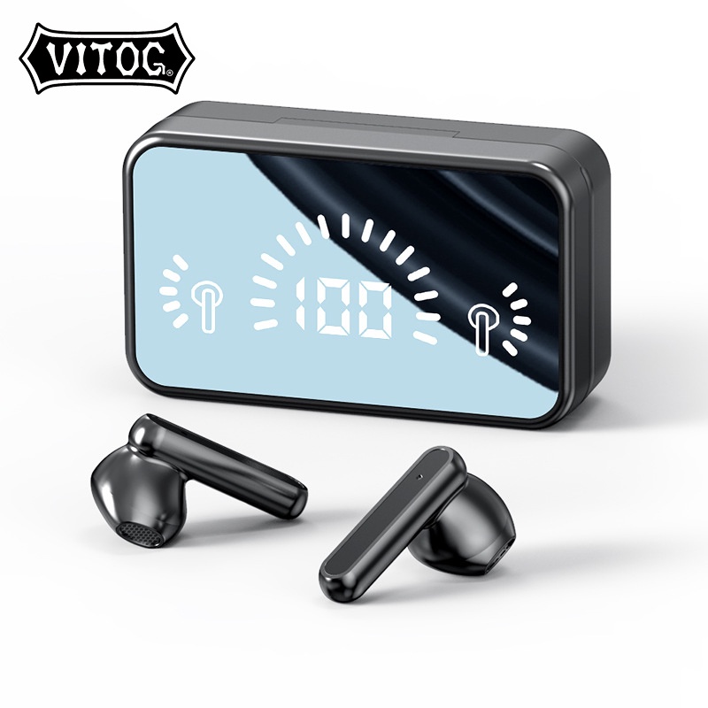 Ảnh Tai nghe nhét tai Vitog mini S20 Bluetooth 5.2 không dây thể thao phối mặt gương với 3D Touch LED chống thấm nước 1